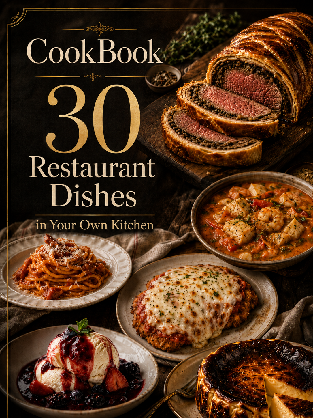 Cover of the cookbook 30 Restaurant Dishes in Your Own Kitchen